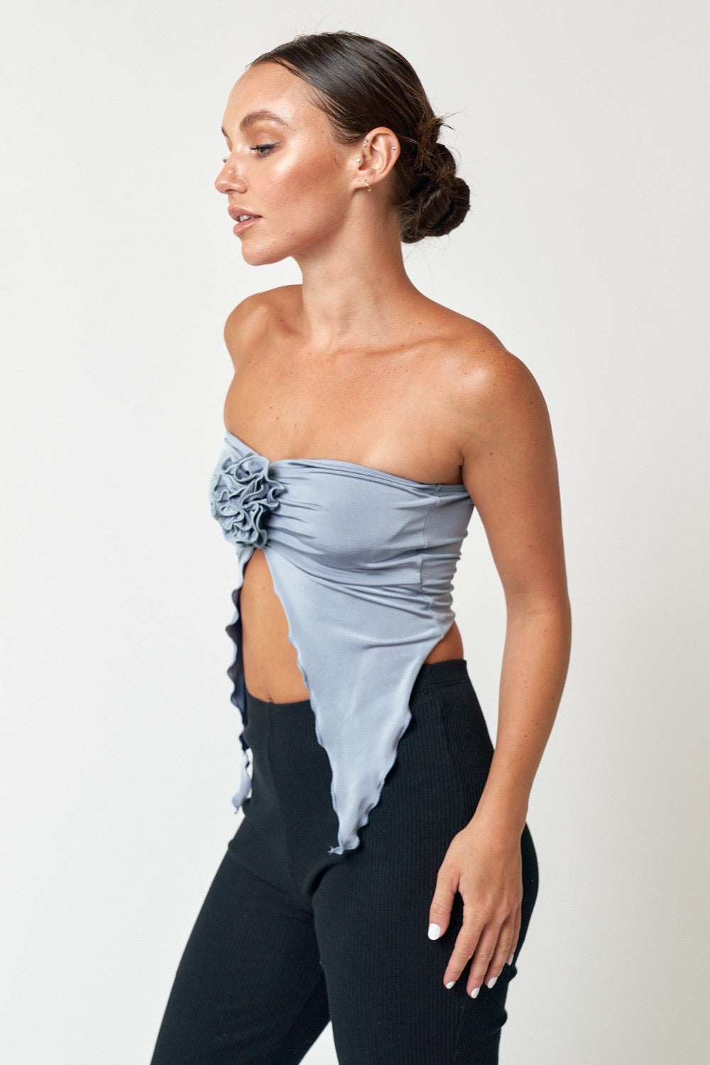 Tube Top with Rose Detail