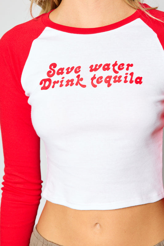 Save Water Drink Tequila Long Sleeve Tee